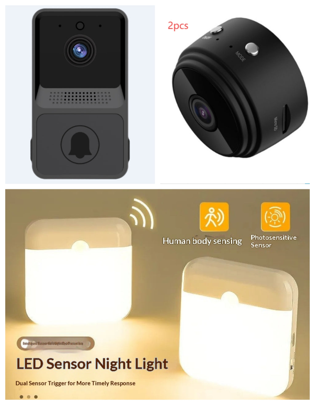 Bloc carré Smart Lampe d'induction du corps humain