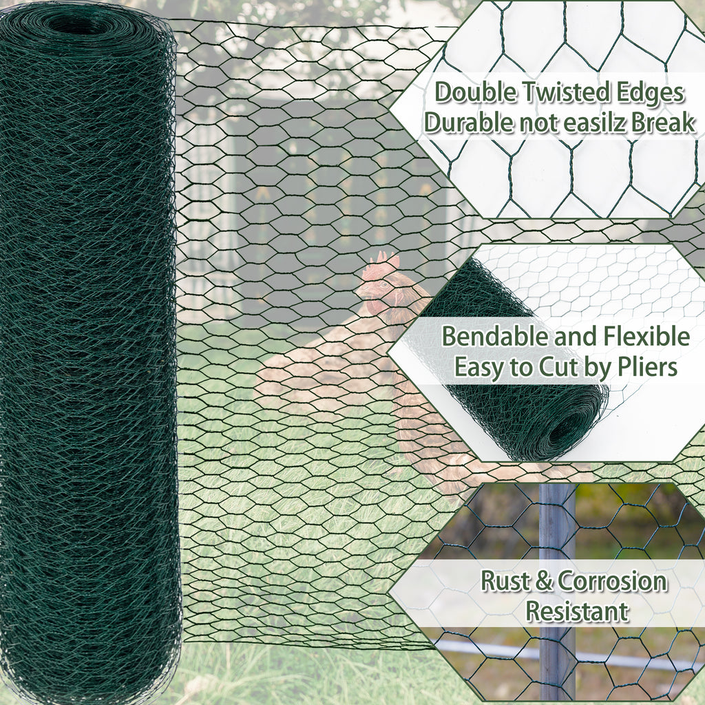 Fil de poulet vert hexagonal galvanisé de grande taille