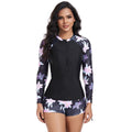 Maillot de bain AliExpress Femmes Plus Taille longue manches Zipper Surf costume Split Maillot de bain Amazon C