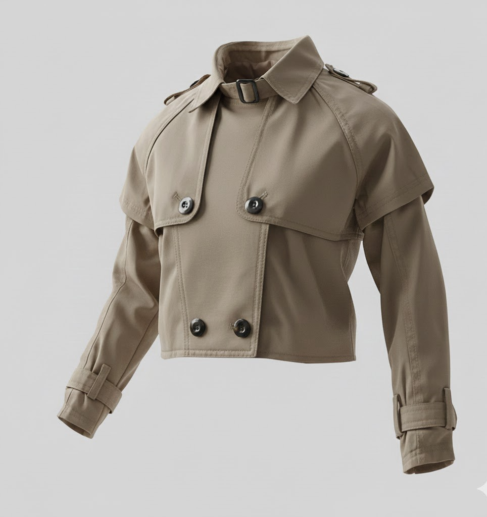 Filles Cropped Trench Jacket Léger Court Coat Printemps Été Âge 4-14Y