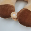 Mignon ours brun clair U en forme de cou de voyage Oreiller en peluche souple Support de cou Oreiller