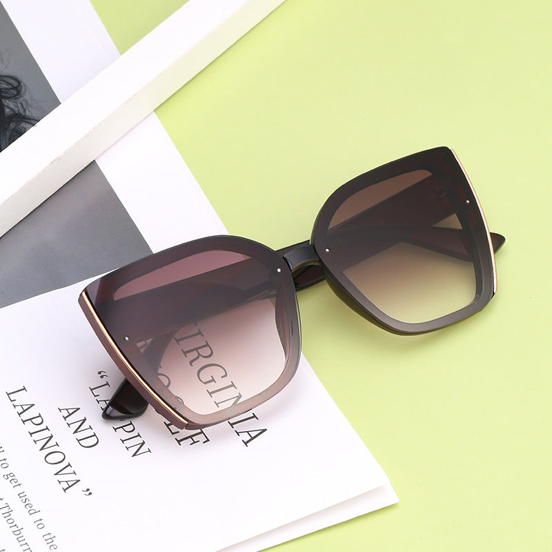 Internet Celebrity Cat-Eye Grande Cadre Lunettes de soleil pour femmes