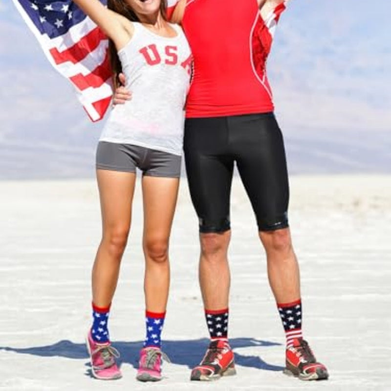 2 paires American USA Drapeau Chaussettes fières d'être une chaussette américaine équipage drôle pour le 4 juillet G