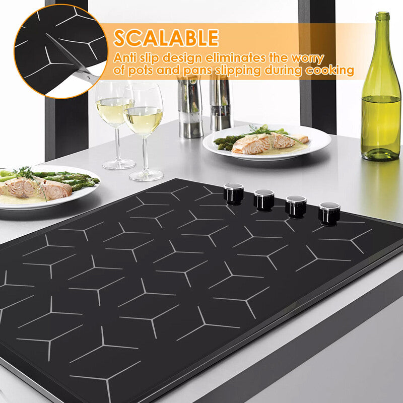Large Hob Protector Mat 52 x 60cm Heat Resistant Silicone - Washable
