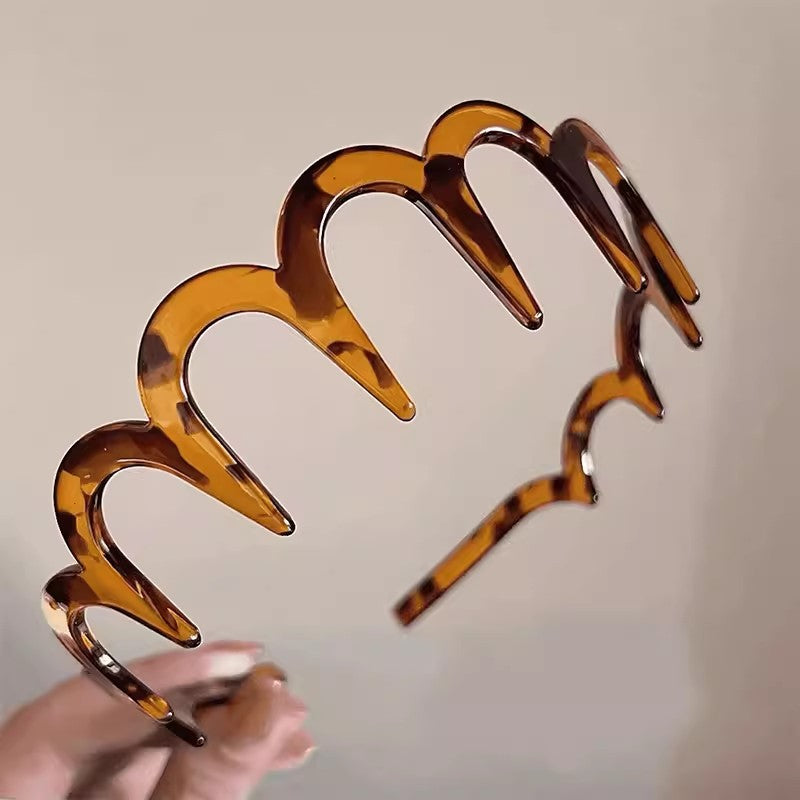 Coiffure Wave Laver le visage Dentée Bandeau antidérapante Barrettes à épingles à cheveux unisexe