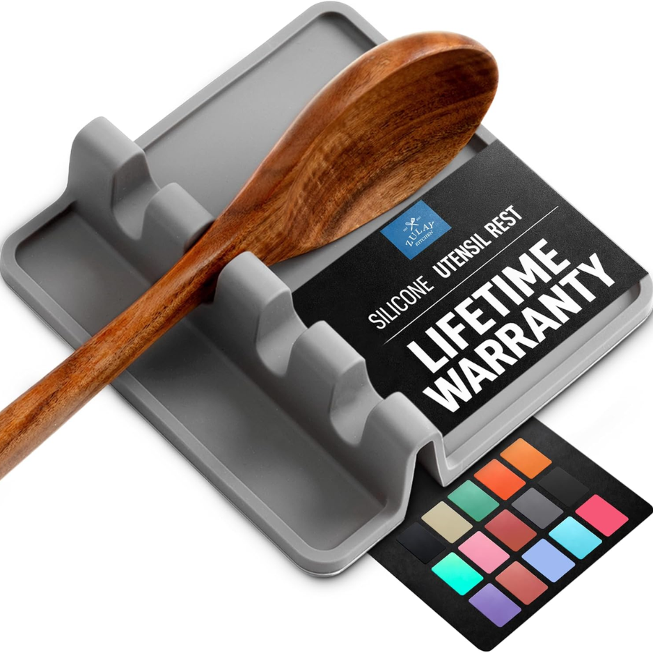 Zulay Kitchen Multi-Utensile Silicone Spoon Repos - Stovetop résistant à la chaleur Porte-rembourrage