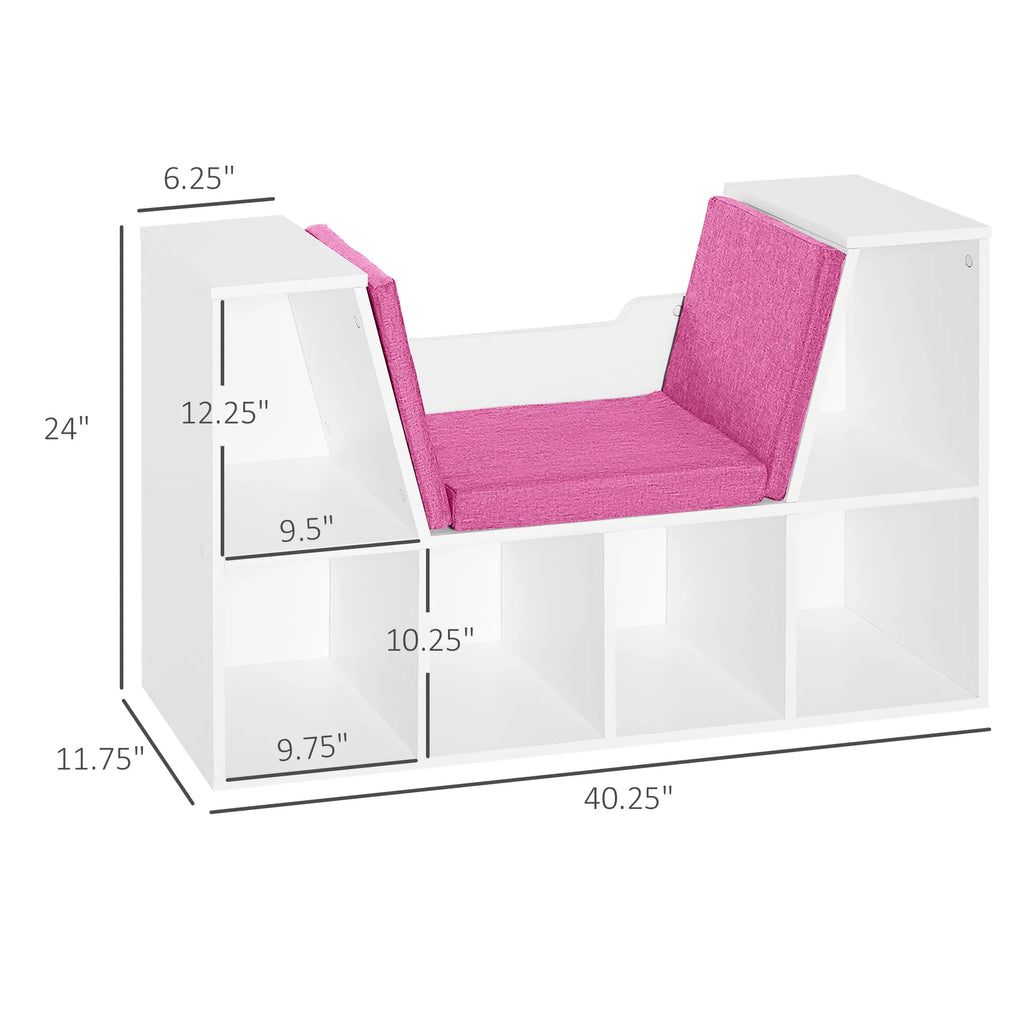 Bibliothèque 6-Cubby avec coussin de siège