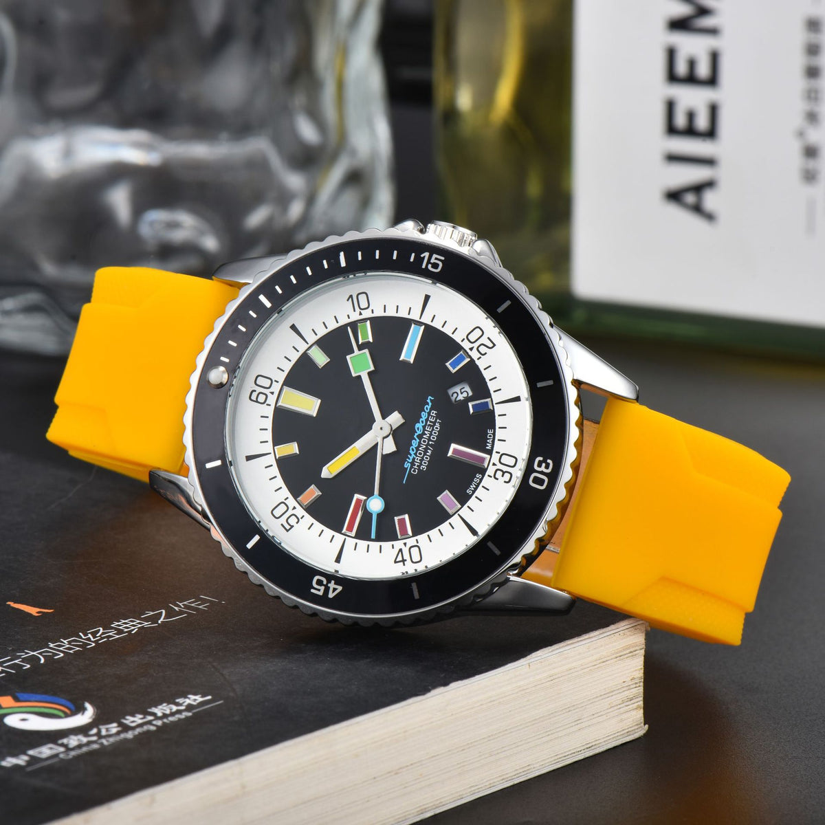 Montre Quartz homme élégant avec une sangle en silicone