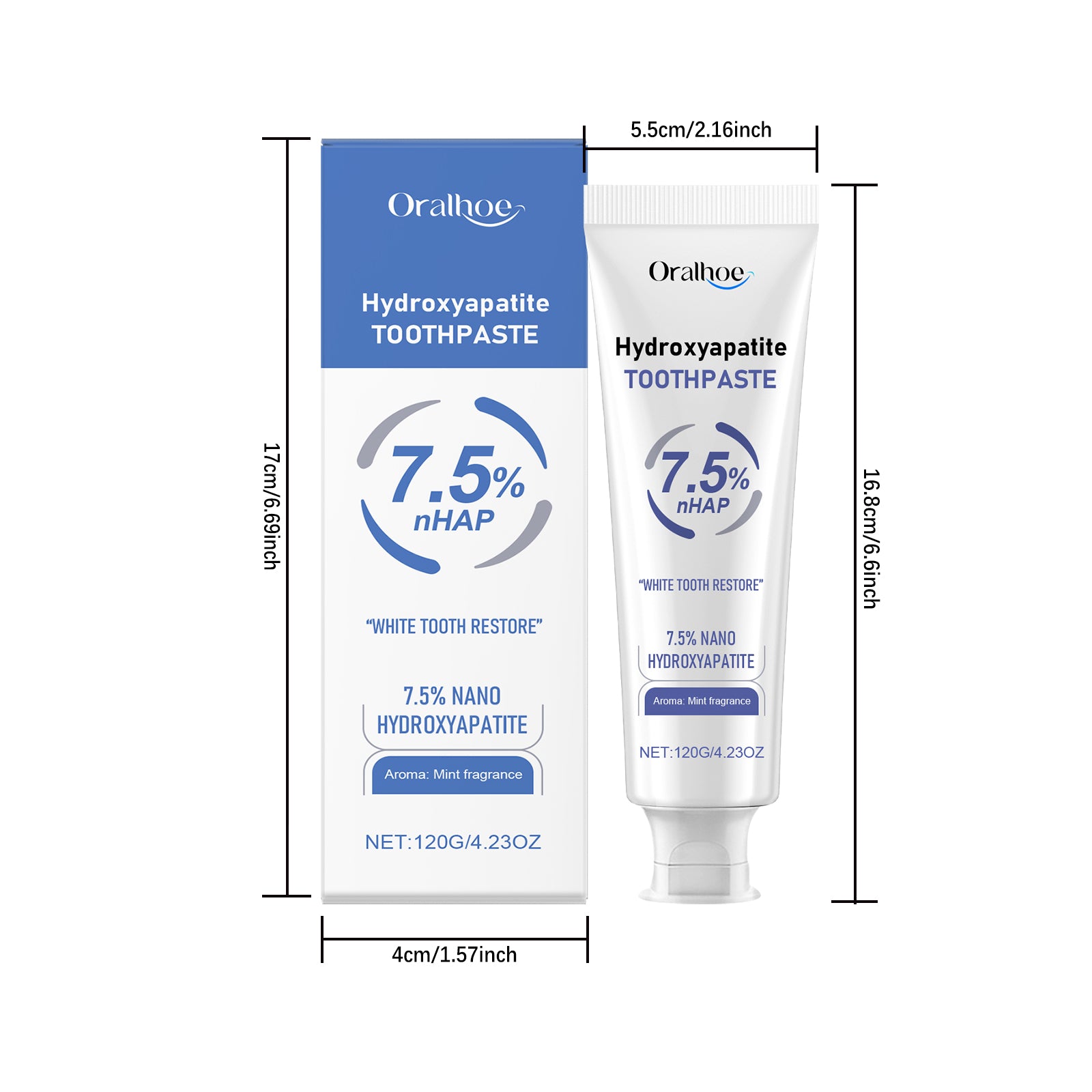 Dentifrice anti-découpe de menthe 120g-box