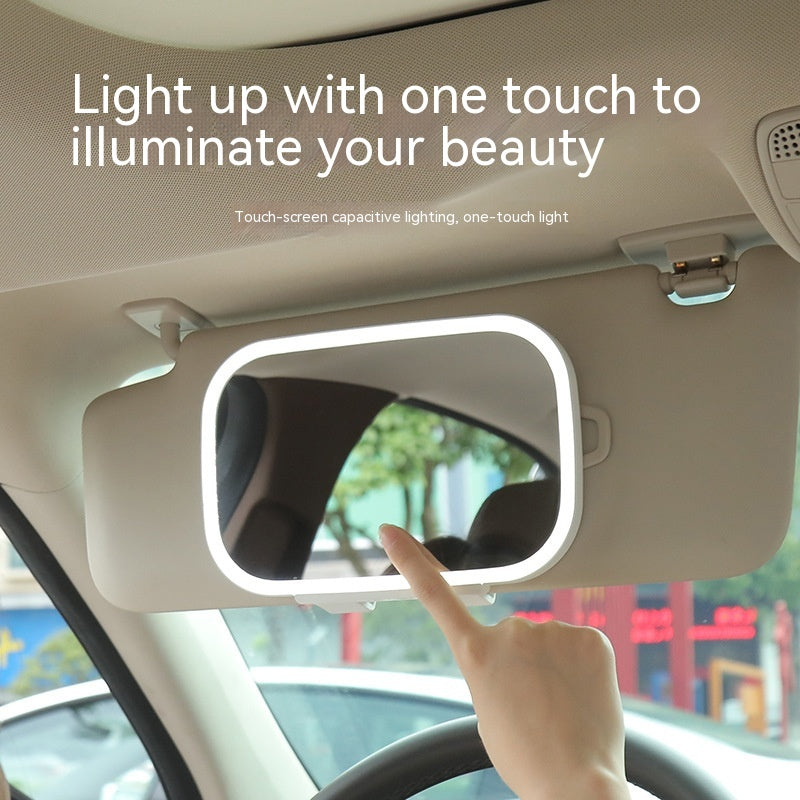 Voiture Portable Maquillage LED lumière Soleil Visière Vue arrière Miroir Déesse Intérieur