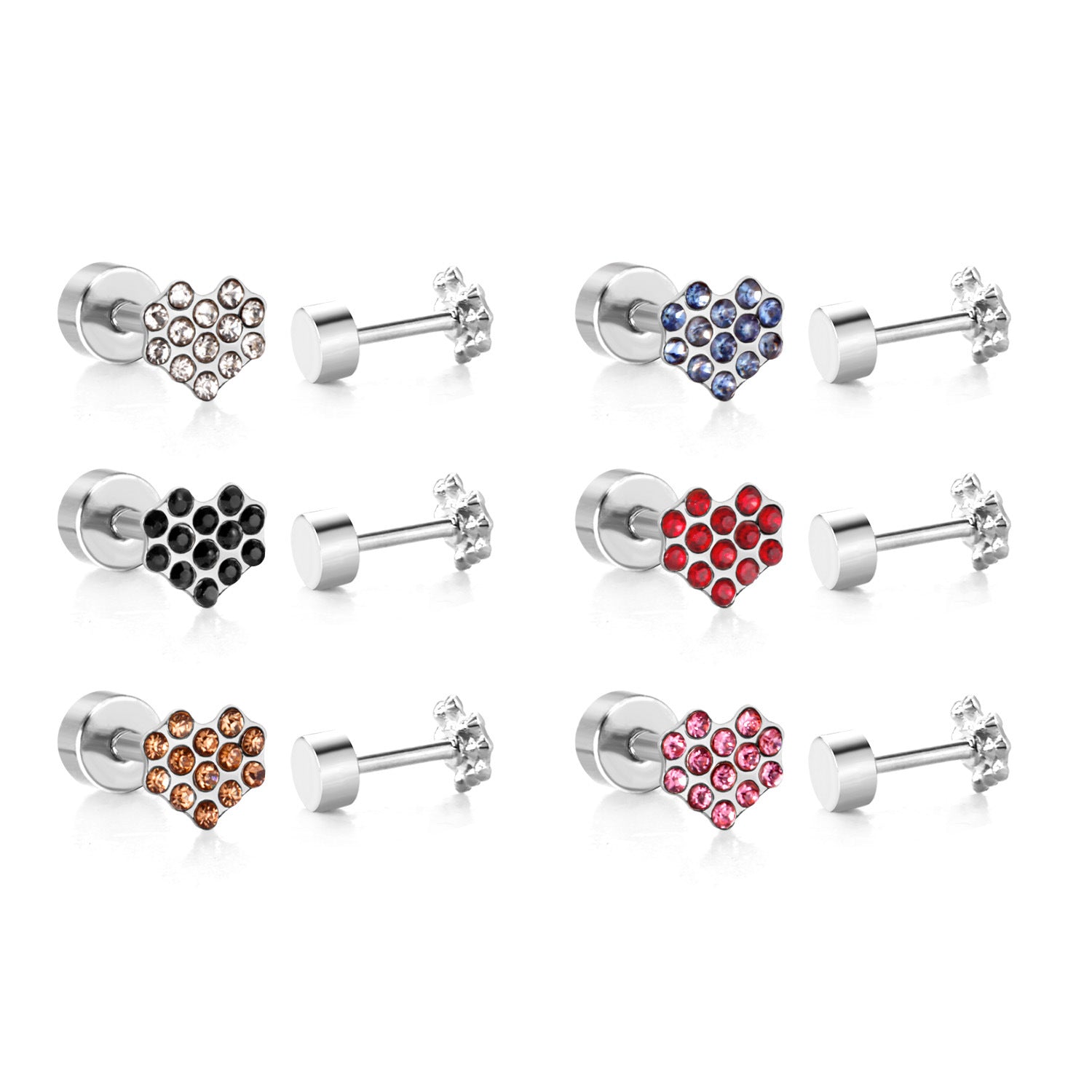 Boucles d'oreilles Crown-flower mignons et doux Boucles d'oreilles Stud en acier inoxydable