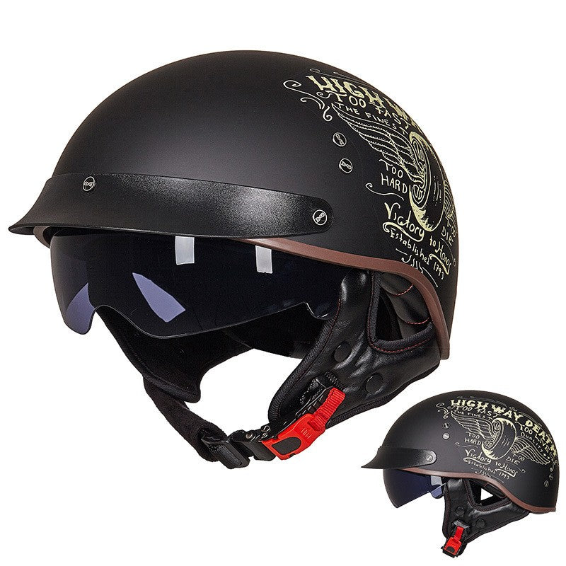 Casque respirant rétro moto