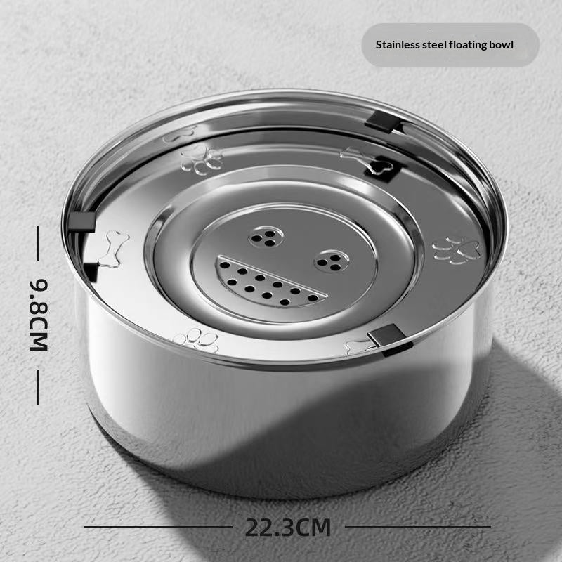304 En acier inoxydable Floating Pet Splash-Proof Water Bowl Non-Westing Design Tip-Resistant