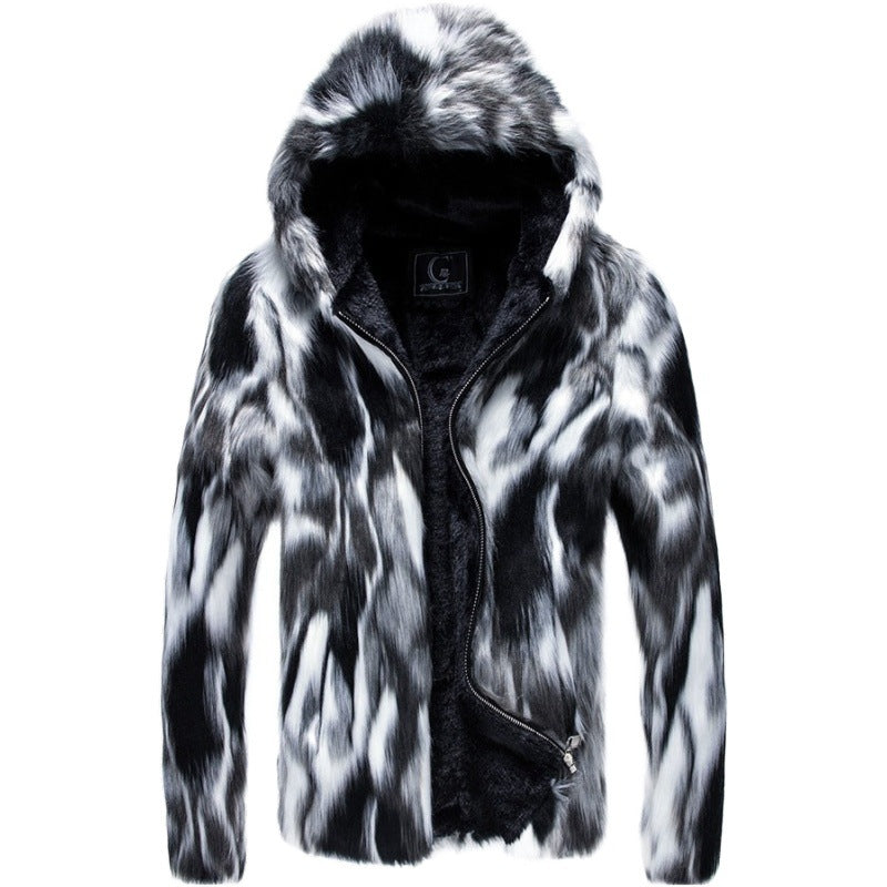 Manteau chaud en cuir de faux-faux pour hommes