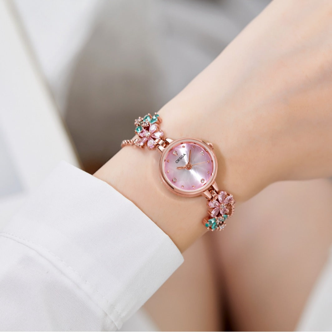 Femmes Exquise bracelet incrusté de diamants montre