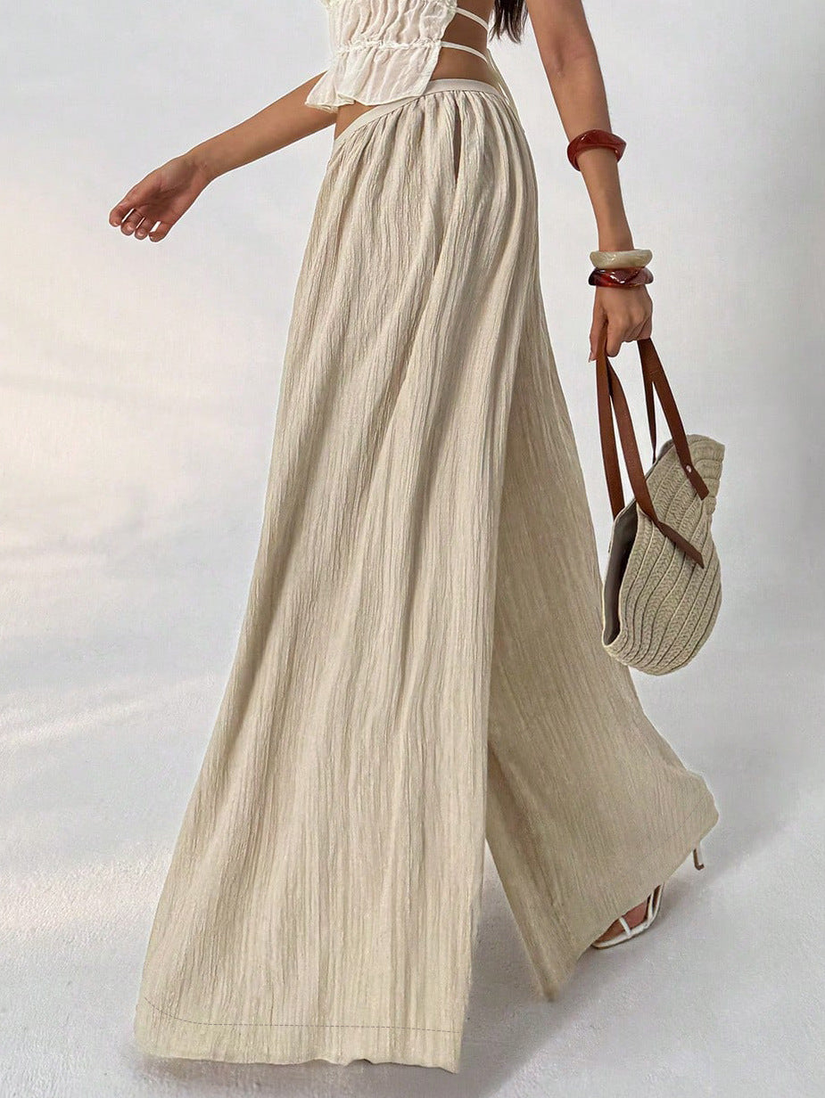 European And American Cross Border Amazon Mode Femmes Elastic Casual Couleur Solide Long