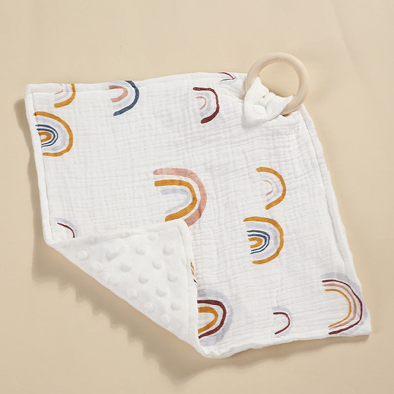 Bite anneau double couche Crêpe Serviette Saliva Baby Doll Square Serviette