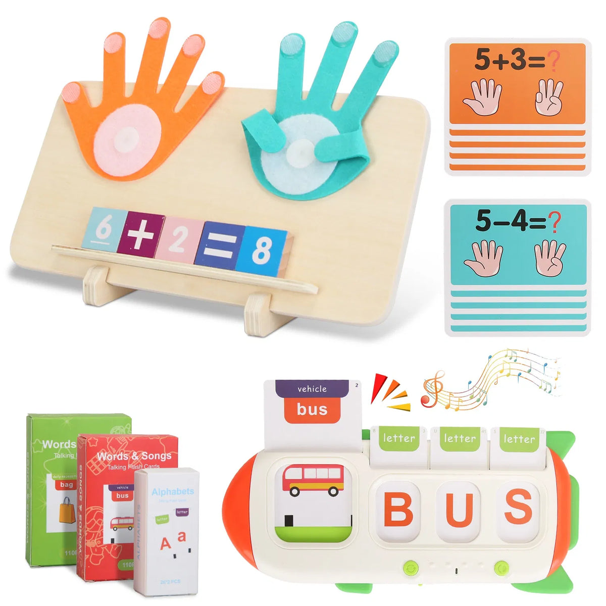 Parler des cartes Flash et du comptage des doigts Math Board Interactive Learning Toys for Kids Aged
