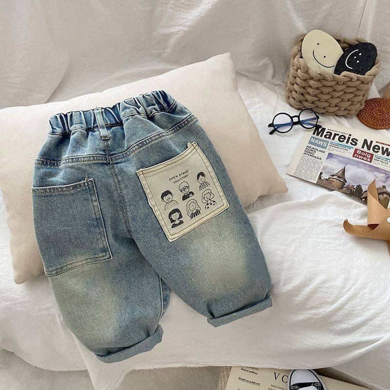 Mode Personnalisé Jeans occasionnels pour enfants Impression
