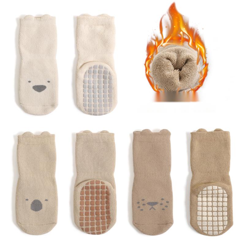 Bébé Coton Non-dérapant Refroidissement intérieur Apprendre à marcher Chaussettes de bateau courtes