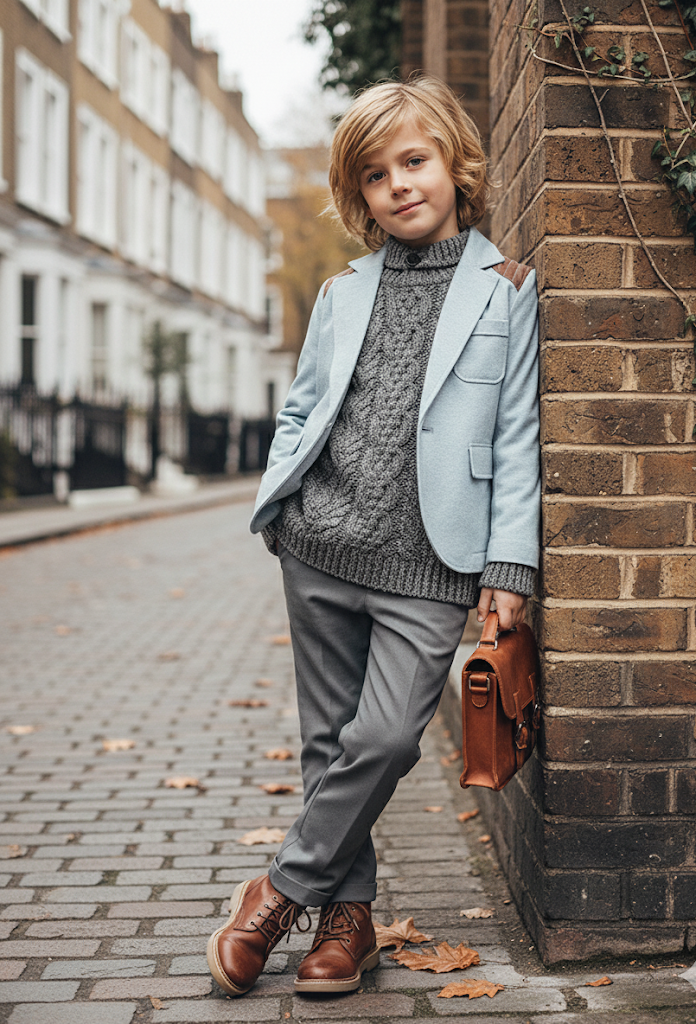 Garçons Vintage Casual Smart Jacket bleu clair coton Blazer tous les jours porter 3-7Y