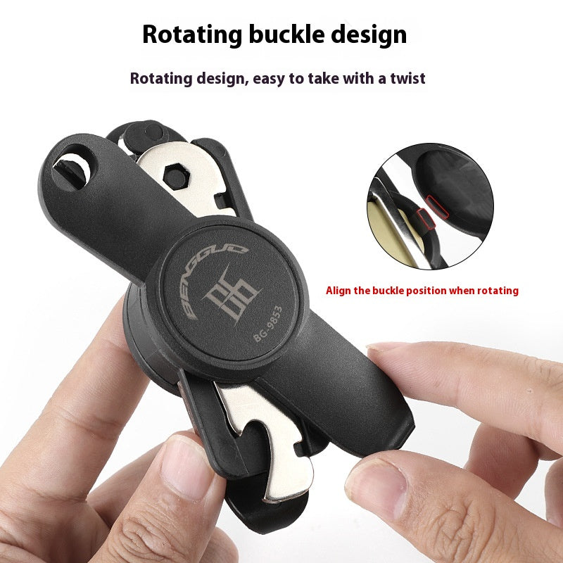 Outil de réparation de vélo boucle rotative combiné de réparation de pneus clé portable