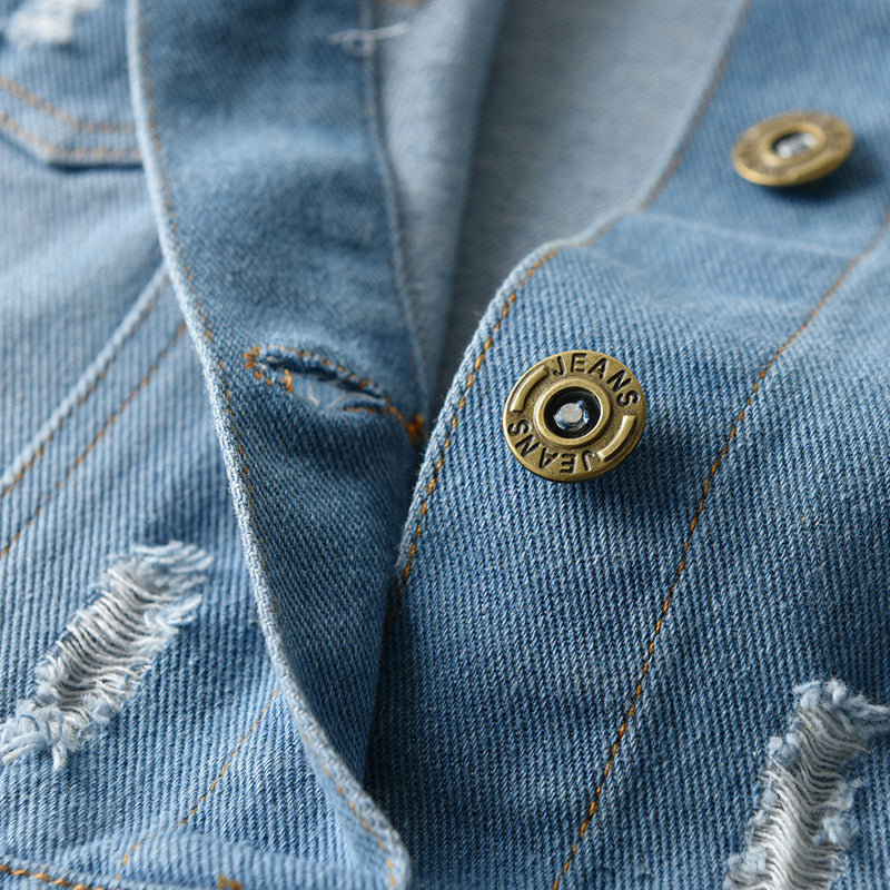 L'usure de cardigan denim courte manches longues L'usure des enfants