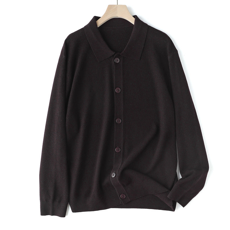 Veste de sweater collaré style argent vieux hommes