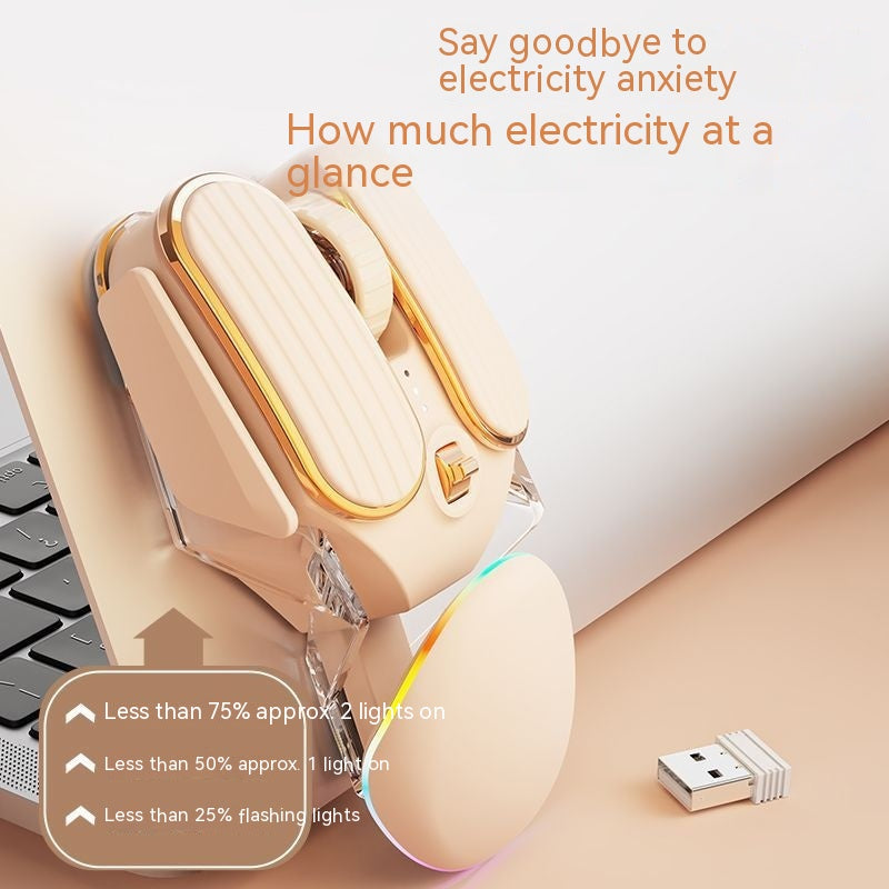 Science Fiction Bluetooth sans fil Mouse Mute Girl Mute Bureau de jeu rechargeable