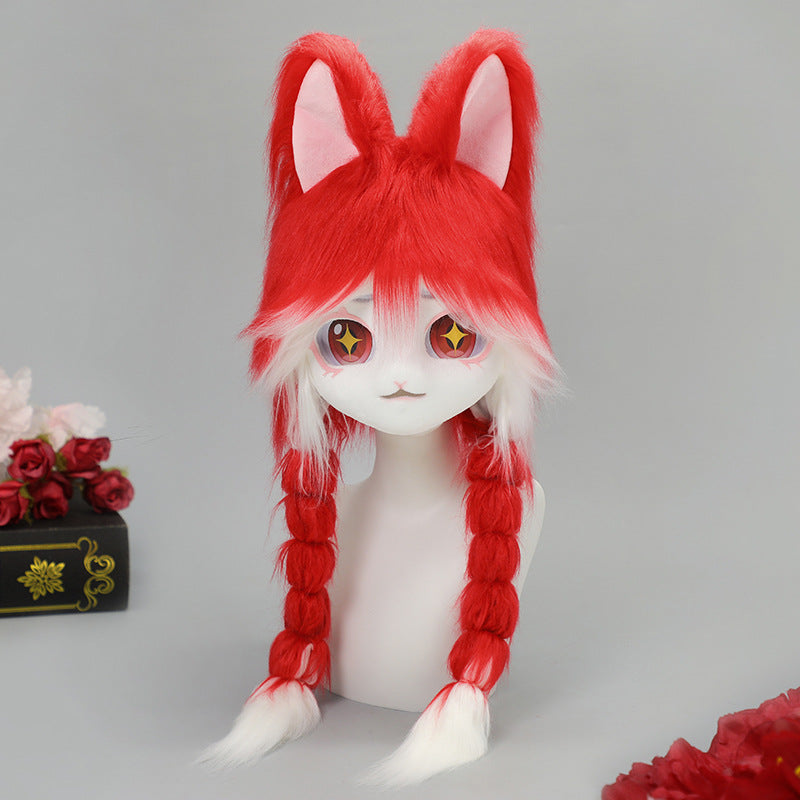Tête d'animal en peluche de fourrure