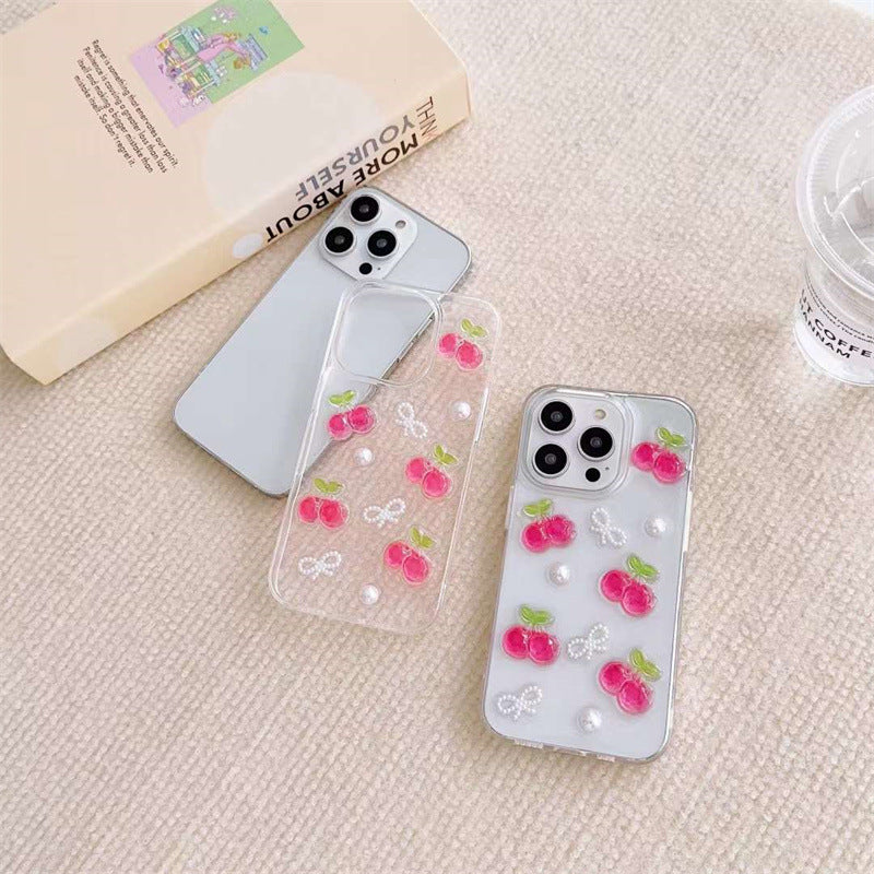 Cas téléphonique Epoxy en trois dimensions Cherry Bow