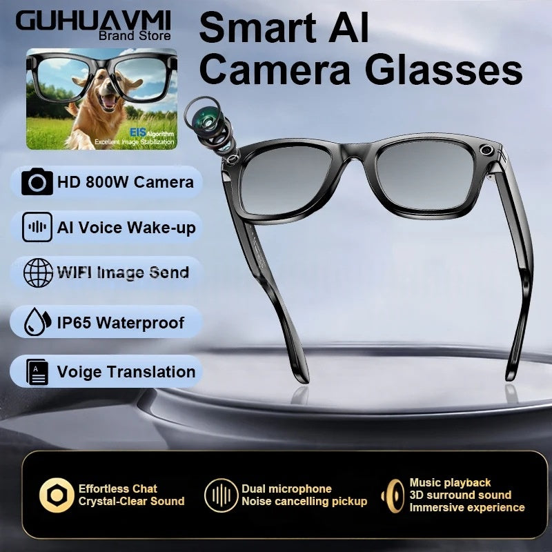 Lunettes intelligentes de traduction AI 800W-pixel avec des capacités photo et vidéo