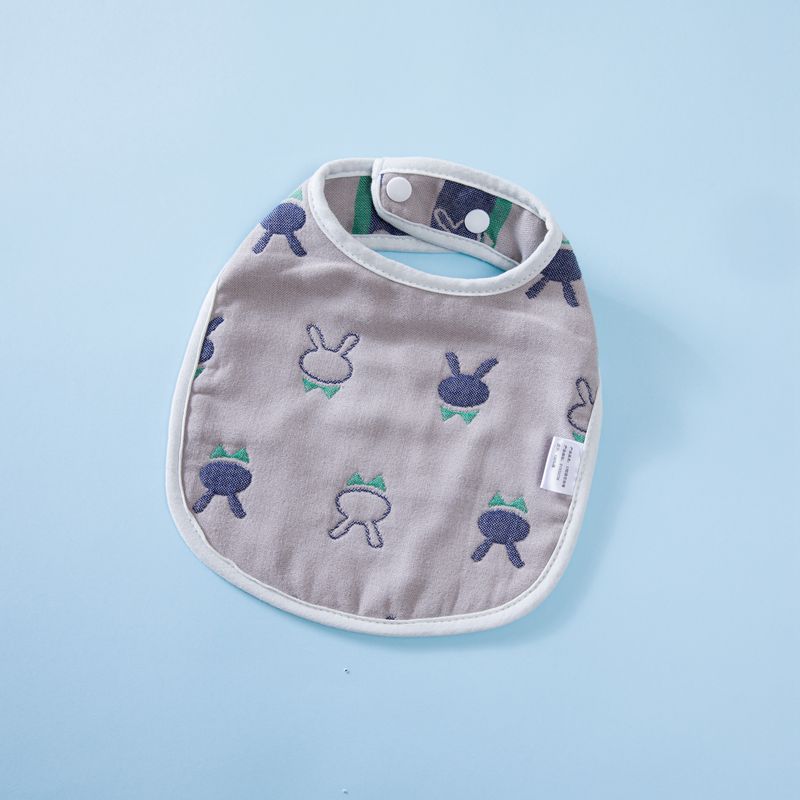 Été mince coton pur Bouton dissimulé 6 couches en U Baby Gauze Bib