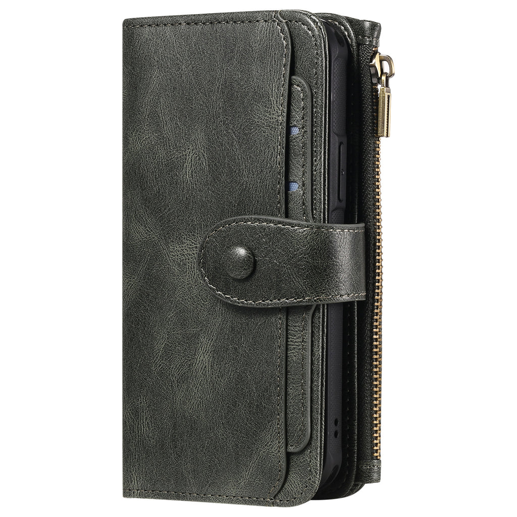 Applicable à 16 Mobile Phone Leather Case Retro Multi-fonction Card Wallet Split magnétique