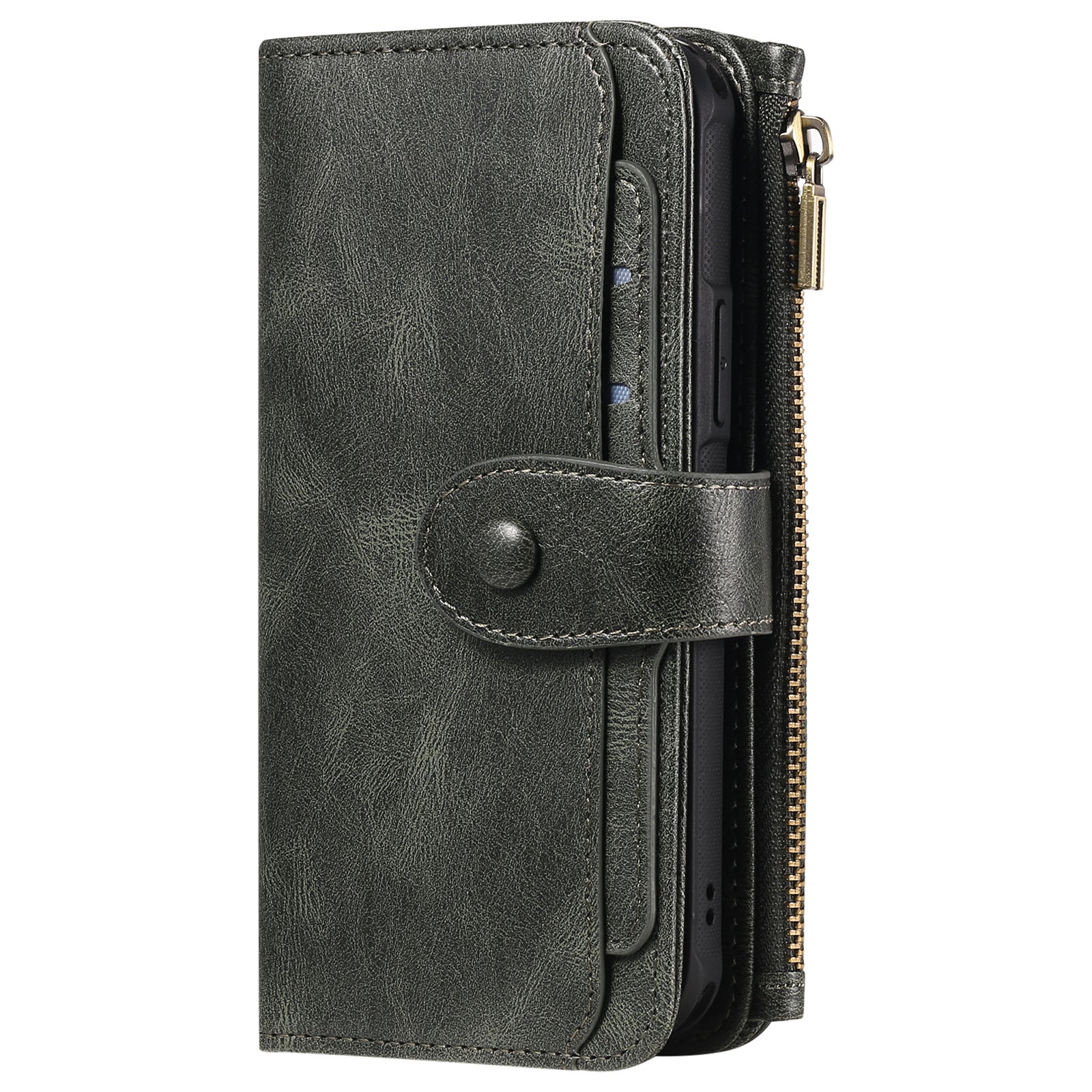 Applicable à 16 Mobile Phone Leather Case Retro Multi-fonction Card Wallet Split magnétique
