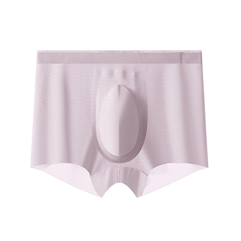 Été Rafraîchissant Respirant sous-vêtements en soie de glace homme sans couture Boxers ultra-mince Boyshorts