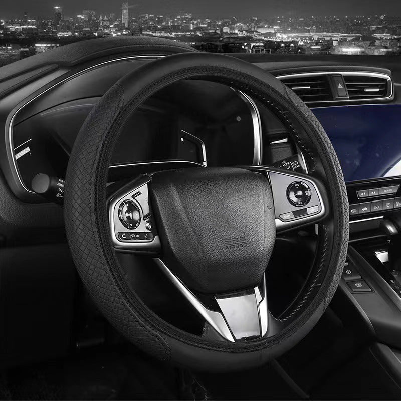 Couverture de volant de voiture Fibre en cuir double cercle
