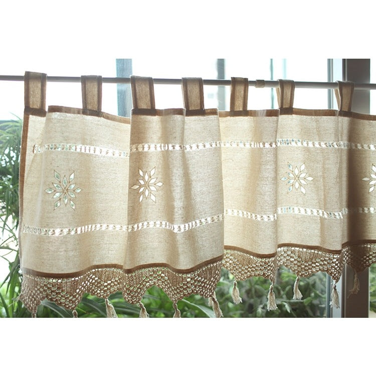 Linge de coton vieux coquin Crochet Rode de café Rideau
