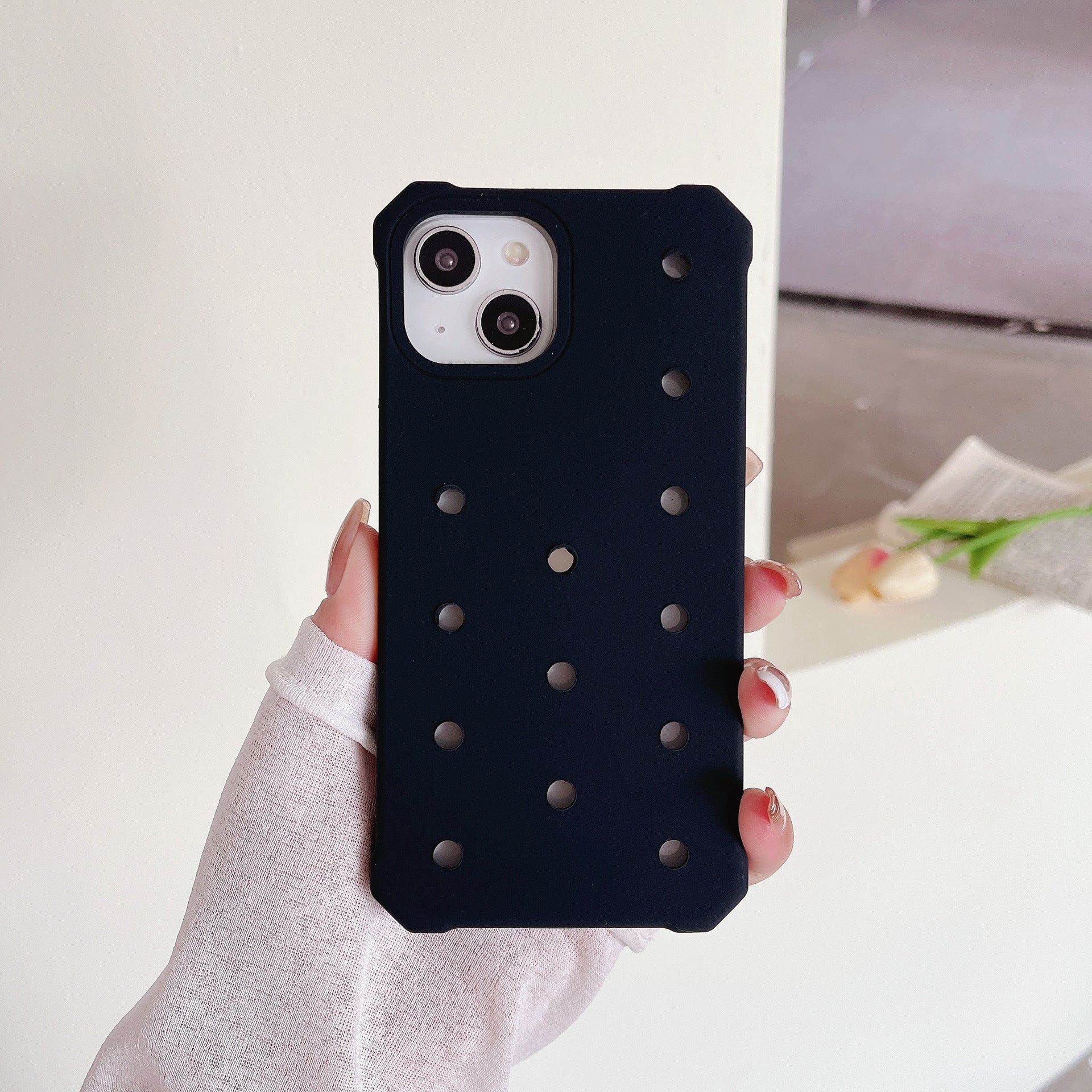 Couverture de protection du boîtier du téléphone du trou de silicone Trois dimensions