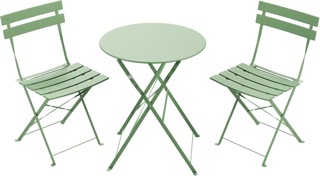 Intérieur Extérieur 3-Piece pliable Bistro Set pliant de meubles de patio extérieur 2 chaises A