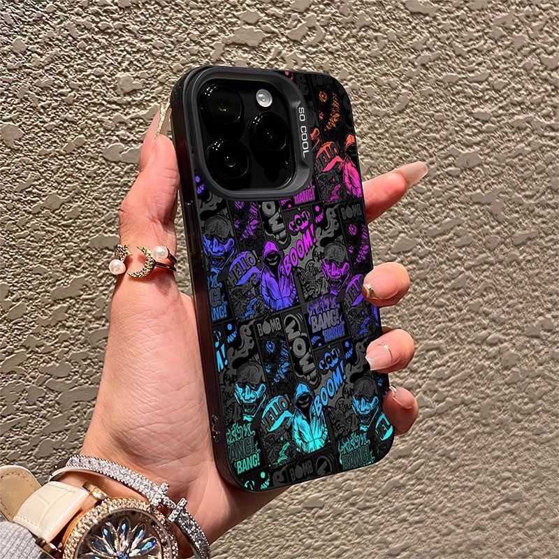 En argent coloré Cool Graffiti en plastique téléphone portable Shell