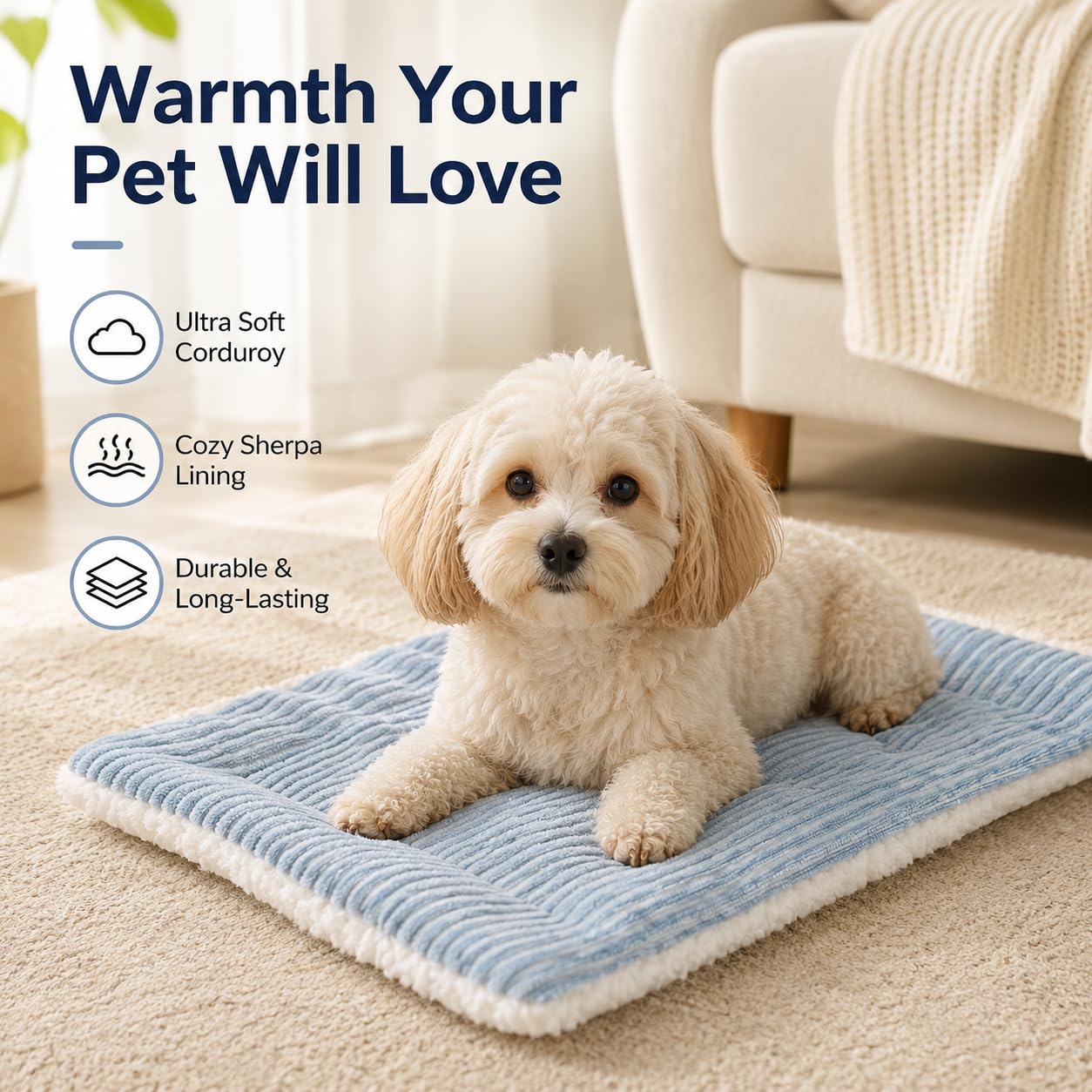 Tapis de lit double côté pour animaux de compagnie