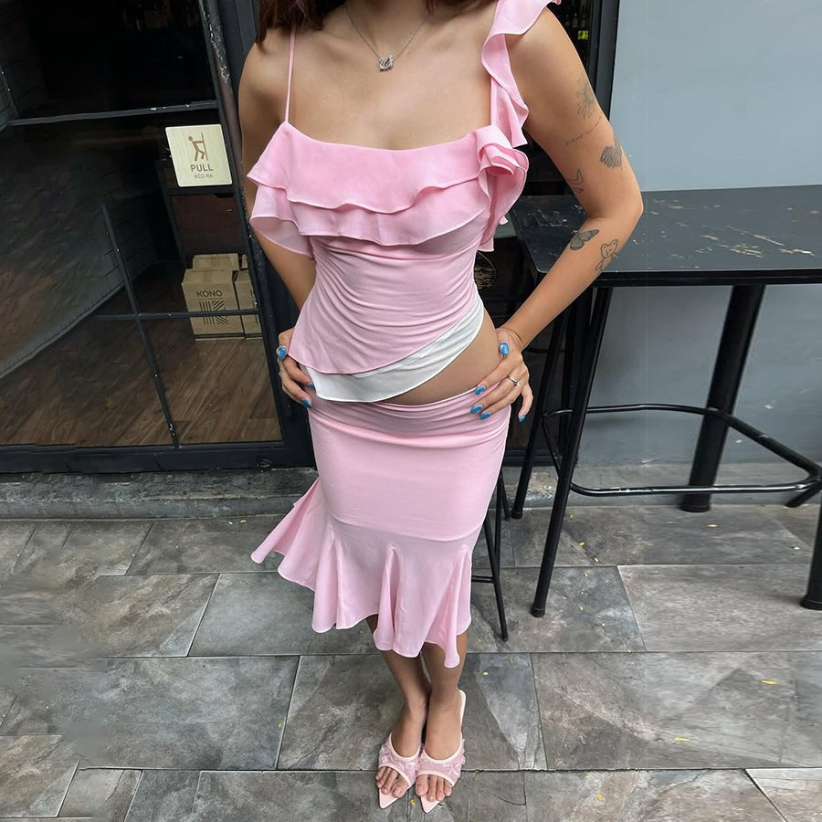 Set de jupe asymétrique élégant et tendance pour les femmes