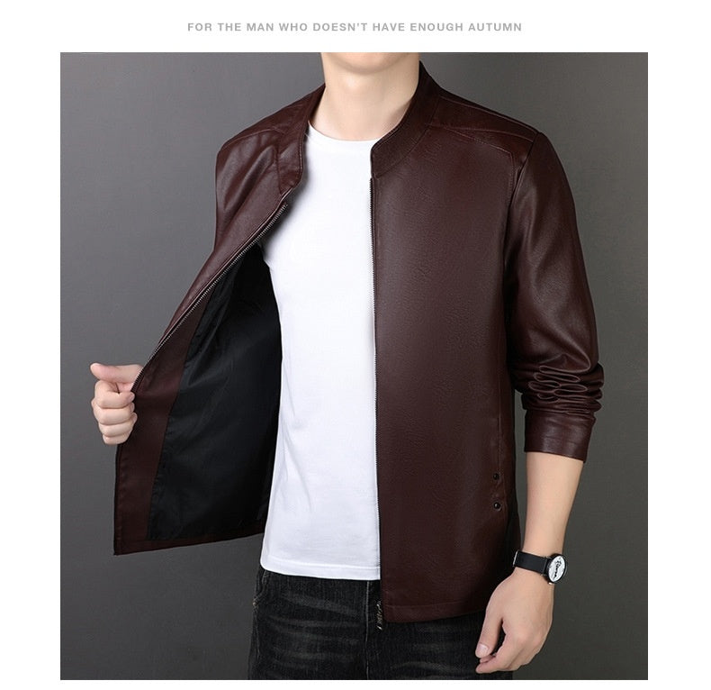 Veste en cuir PU pour hommes