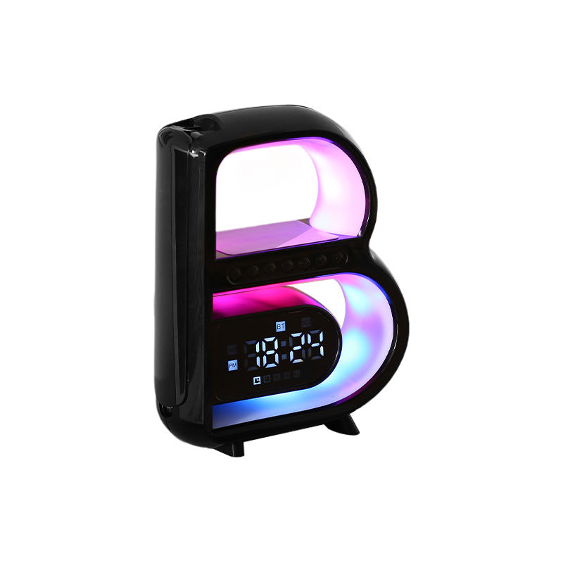 B-Shaped Blutooth Haut-parleur multifonctionnel Smart Music Rhythm éclairage téléphone sans fil Charg