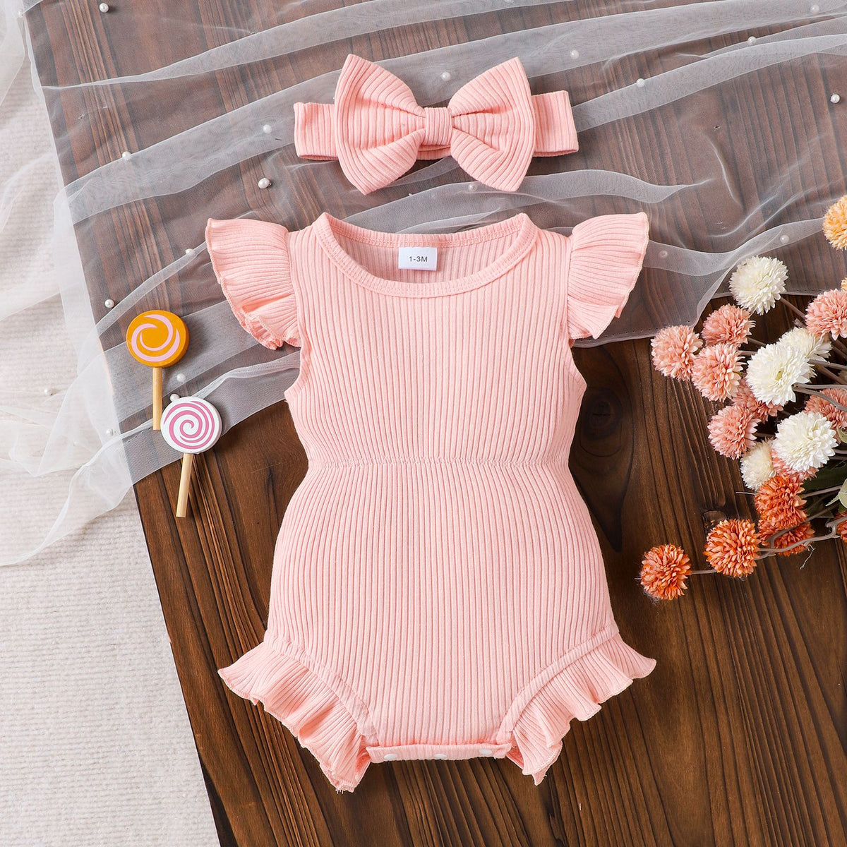 Multicolor Ribbed Romper for Toddlers