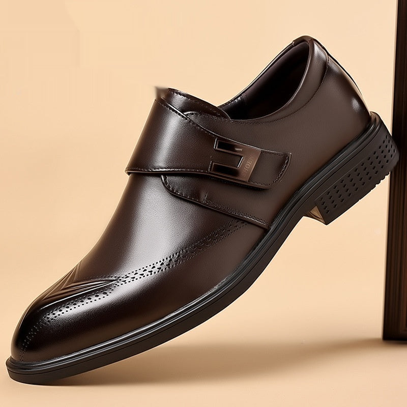 Chaussures en cuir pour hommes fabriquées à partir de cow-hide à grain complet avec un orteil en forme de pipe