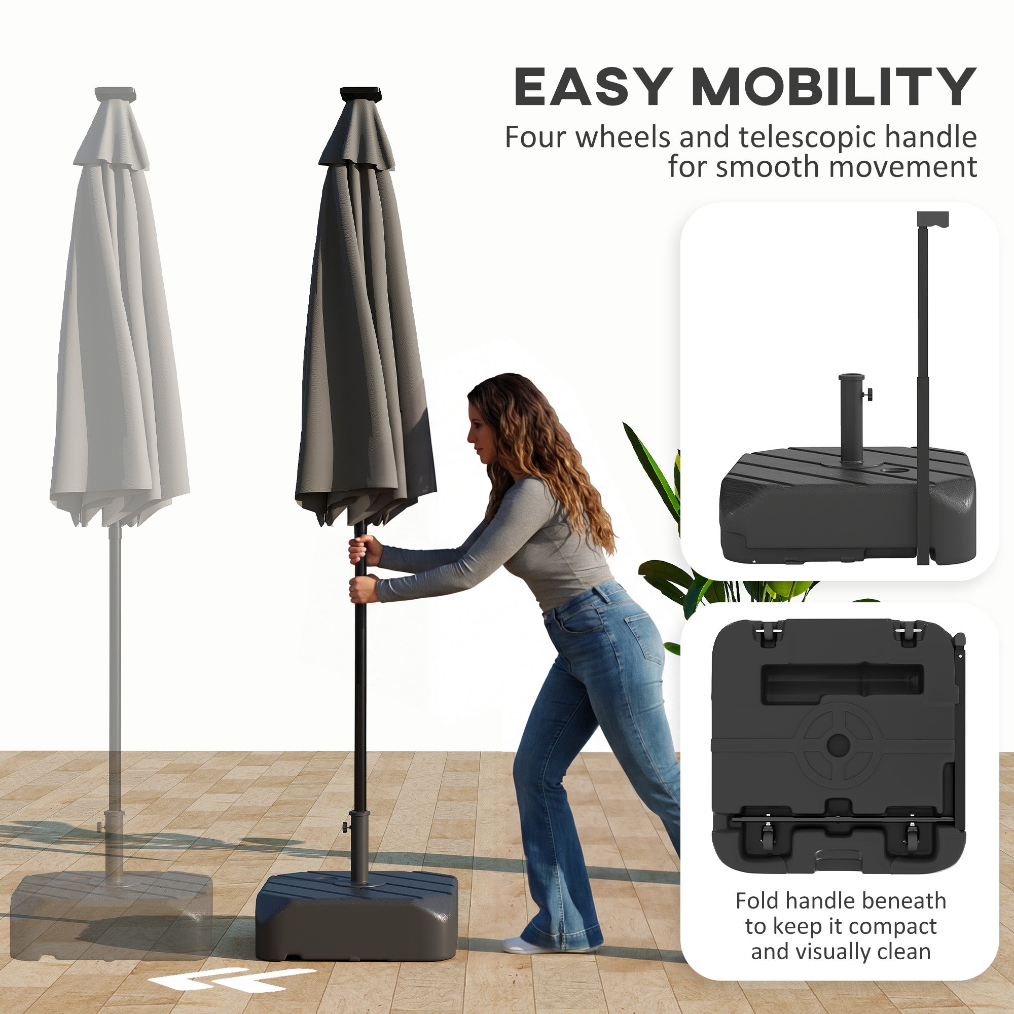 Parapluie patio Base avec roues