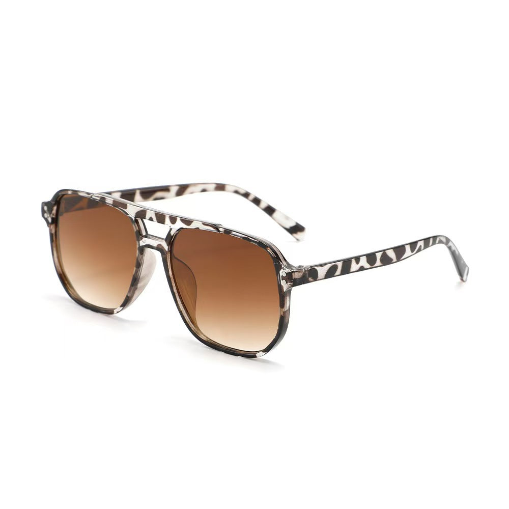 Lunettes de soleil à double pont carrées