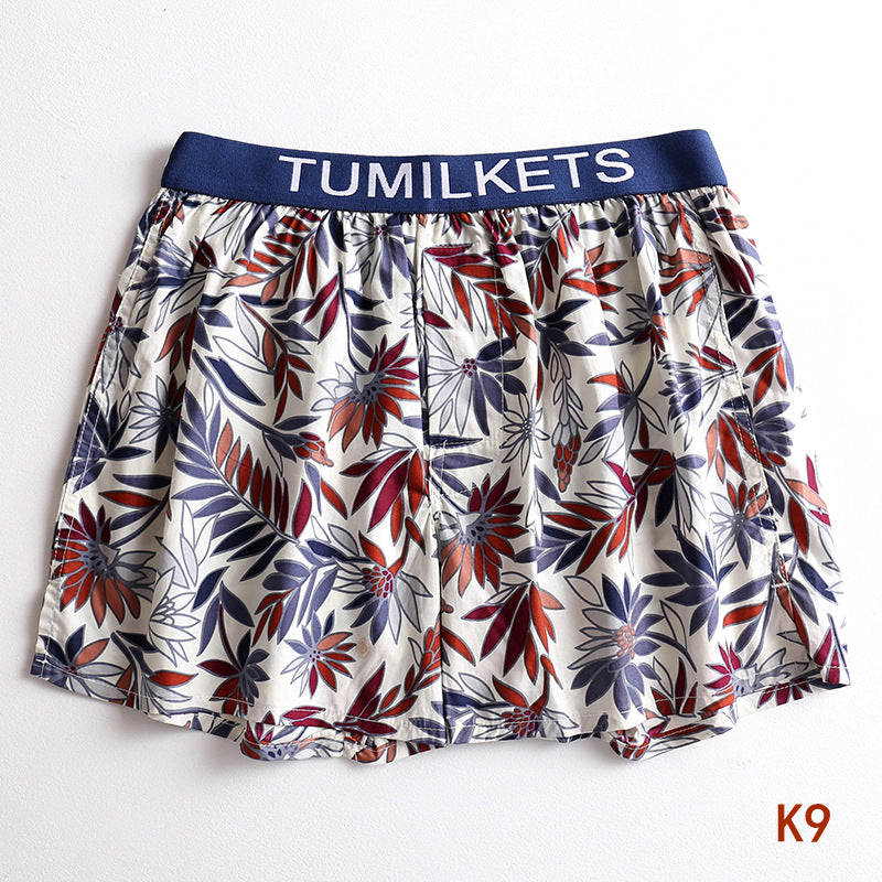 Short de boxeur imprimé homme Short de boxeur à la maison slips de boxeur en coton